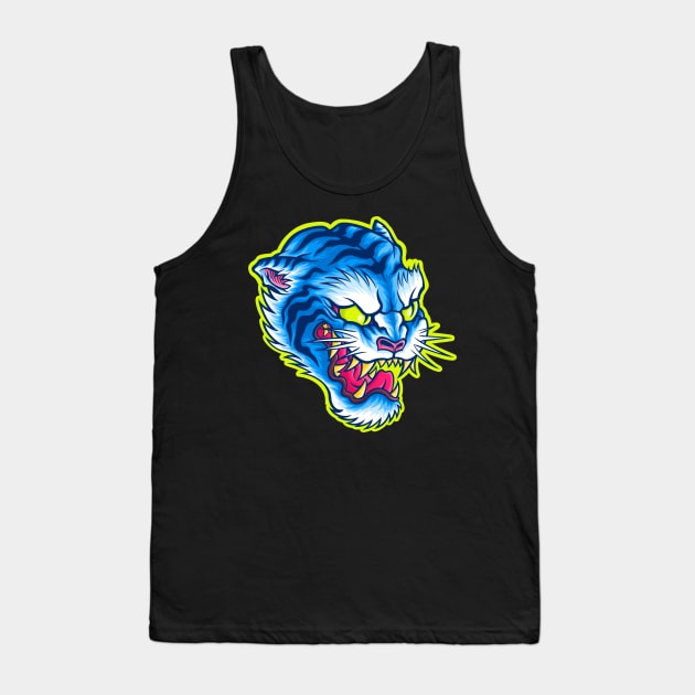 Japanese Blue Tiger Tank Top by orozcodesign